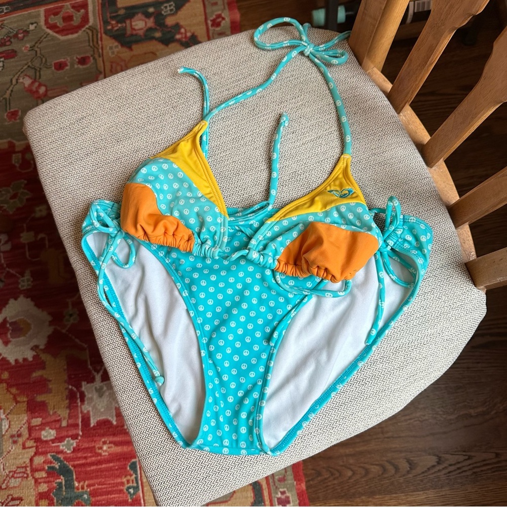 ROXY Bikini with Peace Sign Print